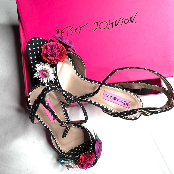 Betsey Johnson Ines Floral Heels Sz 8.5 - Picture 1 of 5